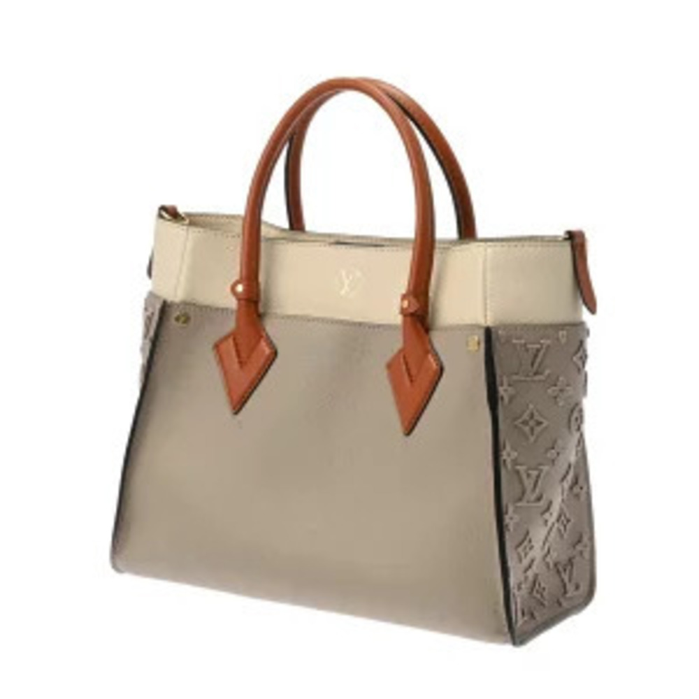 Louis Vuitton Handbag Leather Side Monogram Galet My Calf Tuftage On